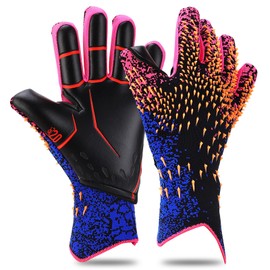 Keenso Soccer Goalie Gloves, Strapless Professional Goalkeeper Gloves for Youth, Grip Football Gloves with Size 8/9/10 for Adults and Kids Age 8-12 (NO.10)