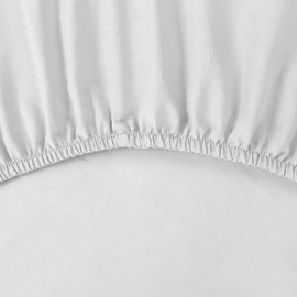 Eurofirany - Fitted Sheet 140 x 200 cm - Basic Cotton Flat Sheet with Elastic Band, Durable - for Thick Mattresses 30 cm Deep Pocket - Many Colours, White