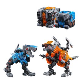 BEASTBOX 52TOYS BB-46PR & BB-02CR Pyromancer & CRYOMANCER 2-Piece Set of 2 Transformation Toys Cube to Dinosaur Transform Toy Painted High Action Figure Mech Beast Transformation Animal Transformation