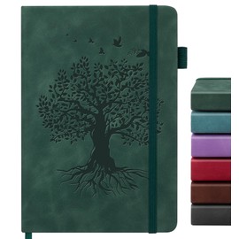ALKALO Lined Journal Notebook for Women Men, A5 Hardcover Leather Journals for Writing, 200 Pages Thick Paper, Daily Journal Notebook for Work, School, Note Taking, Business, Travel, College Ruled
