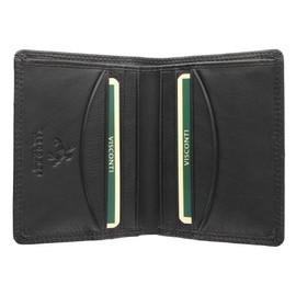 VISCONTI Heritage Collection Harley Compact Bi-Fold Leather Wallet RFID Blocking HT6 Black