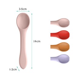 Vicloon Silicone Baby Feeding Spoons, 4 PCS Baby Spoons, First Stage Feeding Spoons for Infants, Silicone Baby Spoons Ultra-Durable & Chewproof, Silicone Feeding Spoons Dishwasher Safe,Baby Utensils