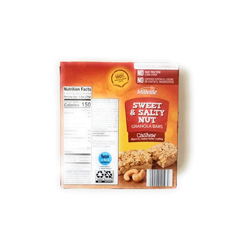 Millville Sweet & Salty Nut Granola Bars | 100% Whole