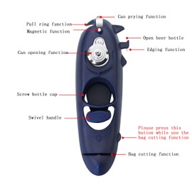 "Sulla 8-in-1 Multifunction Can Opener - Bottle Opener, Jar Opener, Lid Lifter & More - Heavy Duty Kitchen Tool"