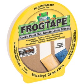 FROGTAPE CF 160 Multi-Use Painter's Tape with PAINTBLOCK for Delicate Surfaces, 24mm x 55m, Yellow, 1 Roll (105550)