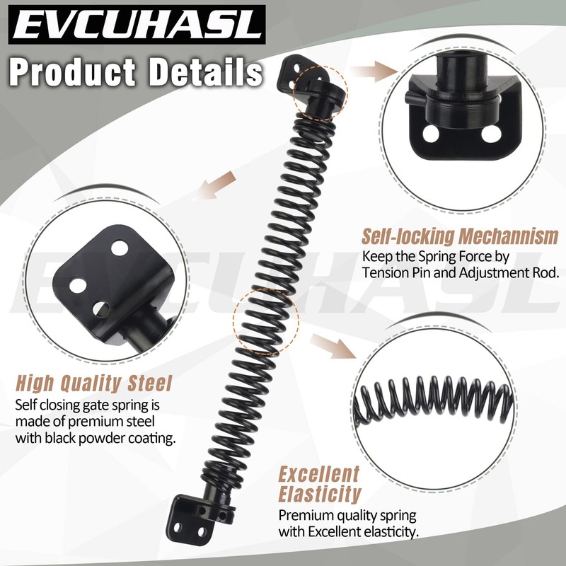 EVCUHASL 11-1/2" Gate Spring Self Closing Heavy Duty Door Springs