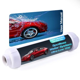 H&G lifestyles Spotless Water System for Car Wash,Water Deionizer for Car Washing, Ultra-Low TDS in-line DI Water Filter System,Car Wash Water Filter for Car Detailing 50 Gallons Deionized Water