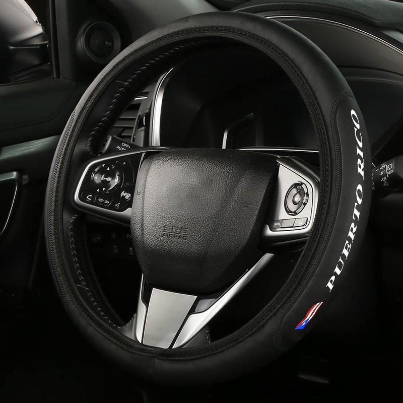 Puerto Rico Flag Elasticity Steering Wheel Cover fit Universal 15inch