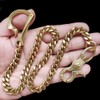 WDJZWZD Solid Brass U Shape Fish Hook Keychain Wallet Chain