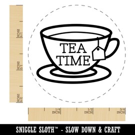 Unbranded Tea Time Cup Rubber Stamp for Stamping Crafting Planners - 3/4 Inch Small