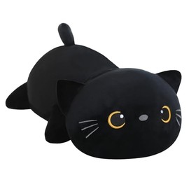 SQEQE Black Cat Mommy Stuffed Animal with 4 Babies Cat in her Tummy, Cute Black Cat Plush Toys for Kids, Gifts Ideal for Christmas, Valentine's, Birthday