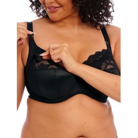 Elomi Women's Molly Stretch Lace Underwire Nursing Bra Full Coverage, Black, 38K UK