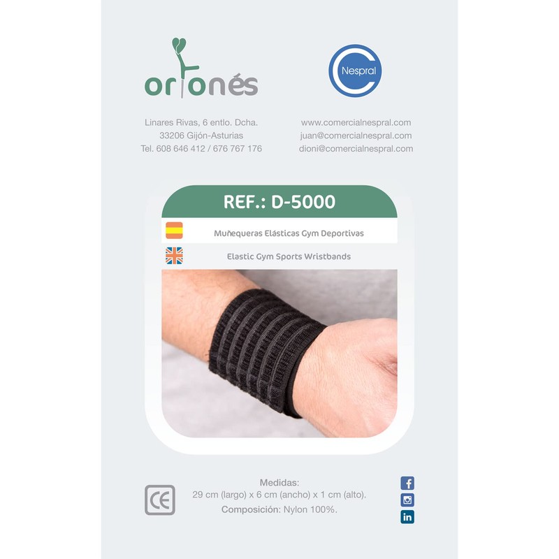ORTONES Pair of Wrist Support, Elastic Wrist Brace, Hand Orthotics,