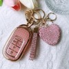 Simocky Key Fob Cover with Diamond Keychain, Car Key Shell
