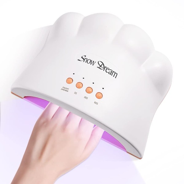 SnowDream Lámpara de uñas UV LED, luz profesional de uñas de gel para secado de esmalte de uñas, secado UV, herramientas de arte con 3 temporizadores, lámpara de uñas con sensor automático para acrílico y gel