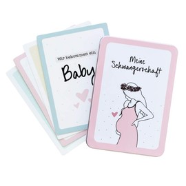Odernichtoderdoch Milestone Cards | My Pregnancy | 50 Cards - in Metal Box - 14.8 x 10.5 cm