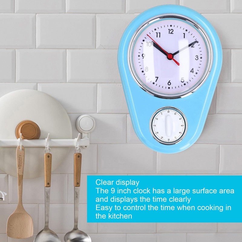 9 inch Wall Clock Kitchen Timer, 60 Minute Visual Countdown