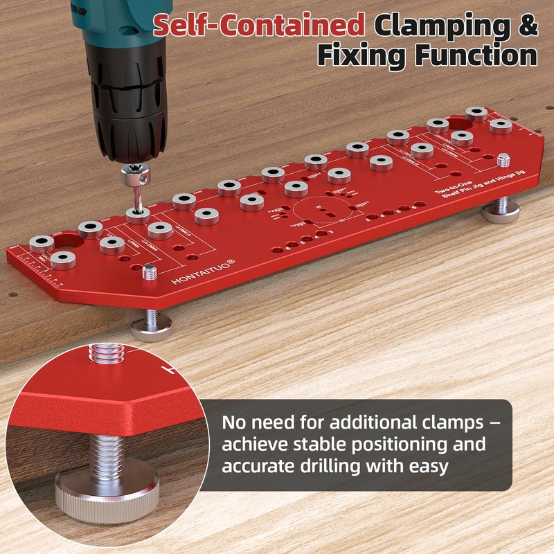 11-Hole Shelf Pin Jig and Hinge Jig 2-in-1,1/4 Inch and