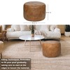 Thgonwid Unstuffed Faux Leather Pouf Cover, Handmade Footstool Ottoman Storage