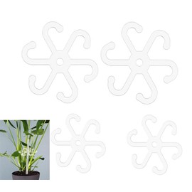 Climbing Houseplant Stem Supports,4Pcs Clear Plastic Flower Plant Growth Stake Trellis,Stem Support Hooks Plant Vine Wall Clip Plant Support Stake (A)
