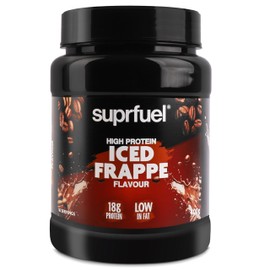 Suprfuel High Protein Coffee Frappe Mix – 400g - 18g Protein, Only 0.5g Fat - Low Calorie, Low Sugar - Instant Iced Frappe Drink Powder with Coffee & Lean Cocoa