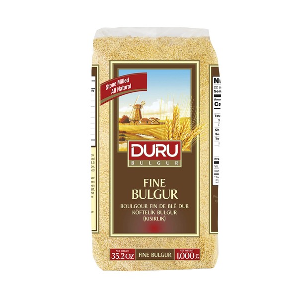 Duru Fine Bulgur, 35.2oz (1000g), Wheat Berries, 100% Natural and Certificated, High Fiber and Protein, Non-GMO, Great for Vegan Recipes, Better than Rice