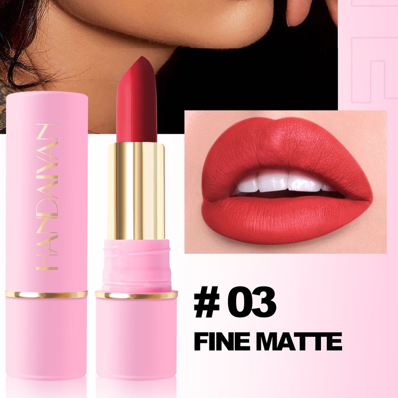 HANDAIYAN 5pcs Matte Lipstick Set Waterproof Long Lasting Non-stick Cup