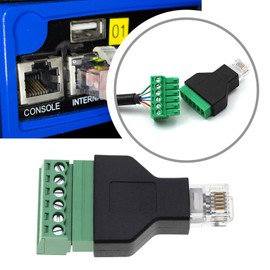 YINETTECH 2PCS RJ12 Audio Adapter Connector Ethernet RJ12 6P6C Male to 6 Pin Screw Terminals Adapter Connector Home Audio Accessories