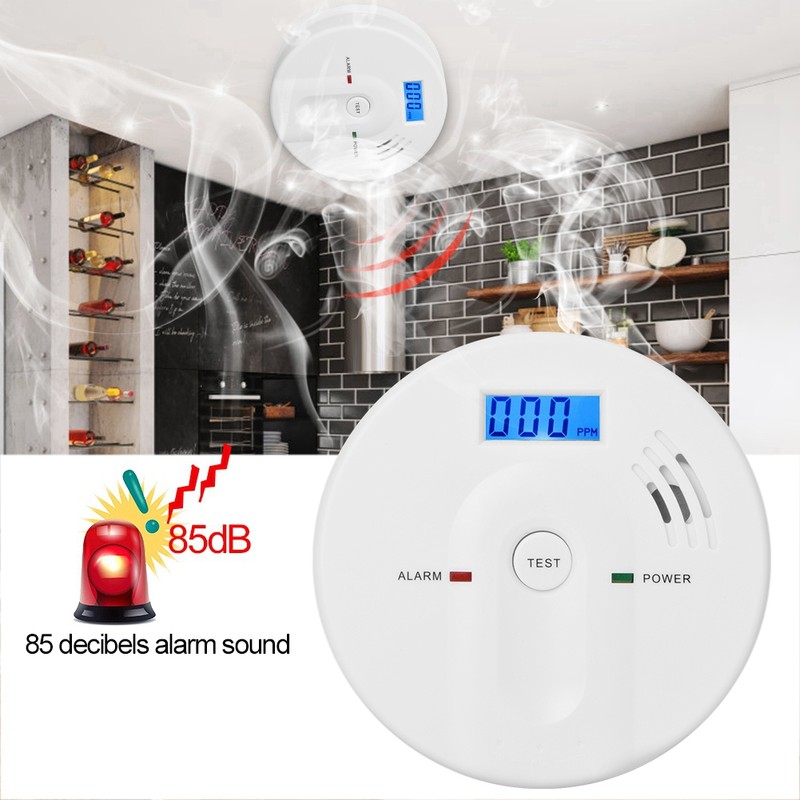LCD Display Digital Carbon Monoxide Gas Poisoning Sensor Alarm Warning