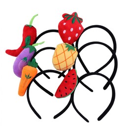 Shining Pineapple Watermelon Strawberry Headband with Wide Edges Pepper Carrot Aubergine Beautiful Vegetable Hair Accessories 6 Pieces
