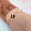 YILUSHENGHUA Mustard Seed Jewelry Cross Bracelet for Womem with Initial