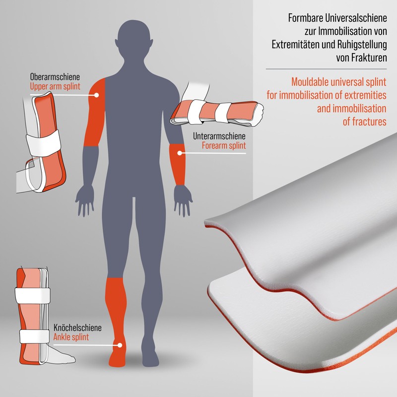 Pulox Set of 2 splint splints 91 x 11 cm