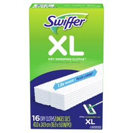 Swiffer Sweeper Dry Sweeping Pad Multi Surface Refills for X-Large Dusters Floor Mop, Unscented, 16 Count (Packaging May Vary)