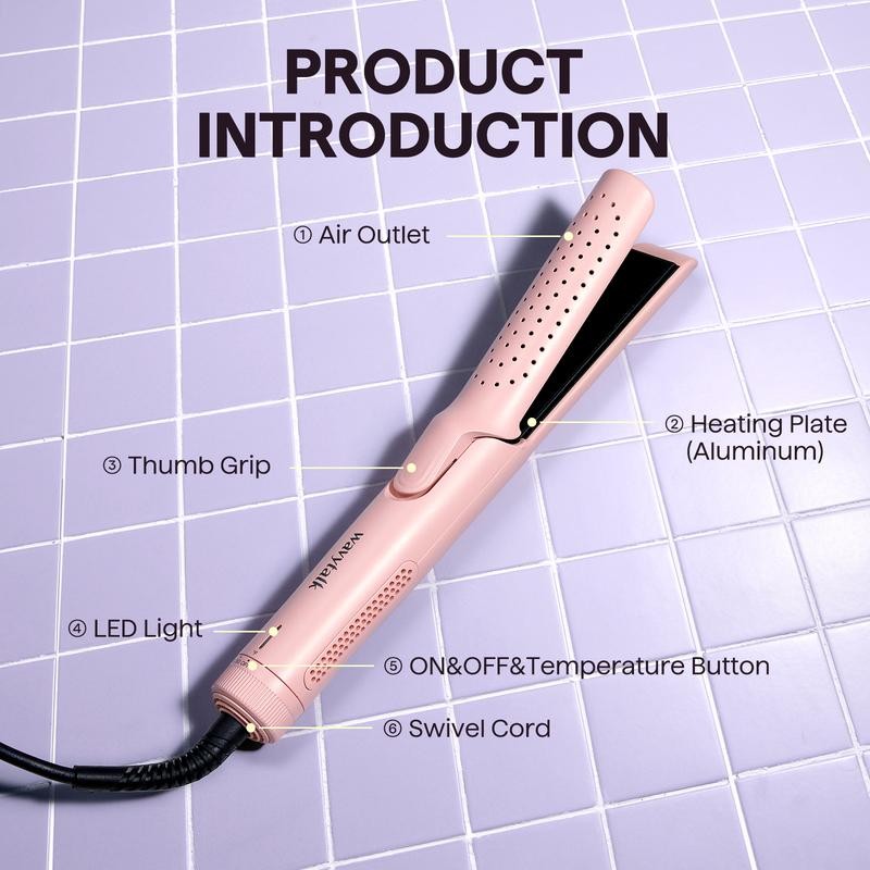 Wavytalk Cool Curl Airflow Styler, 2 in 1 Flat Iron