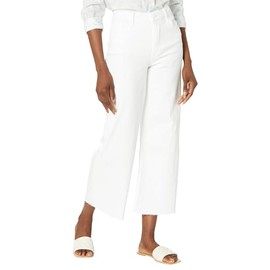 KUT from the Kloth Meg High-Rise Fab Ab Wide Leg Raw Hem in Milestone - Jeans for Women - Raw Hems Optic White 10 27