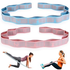 CEILIWEN - Correa elástica de yoga con bucles, correas elásticas para terapia física, banda elástica de pilates, bandas elásticas de ejercicio, correa