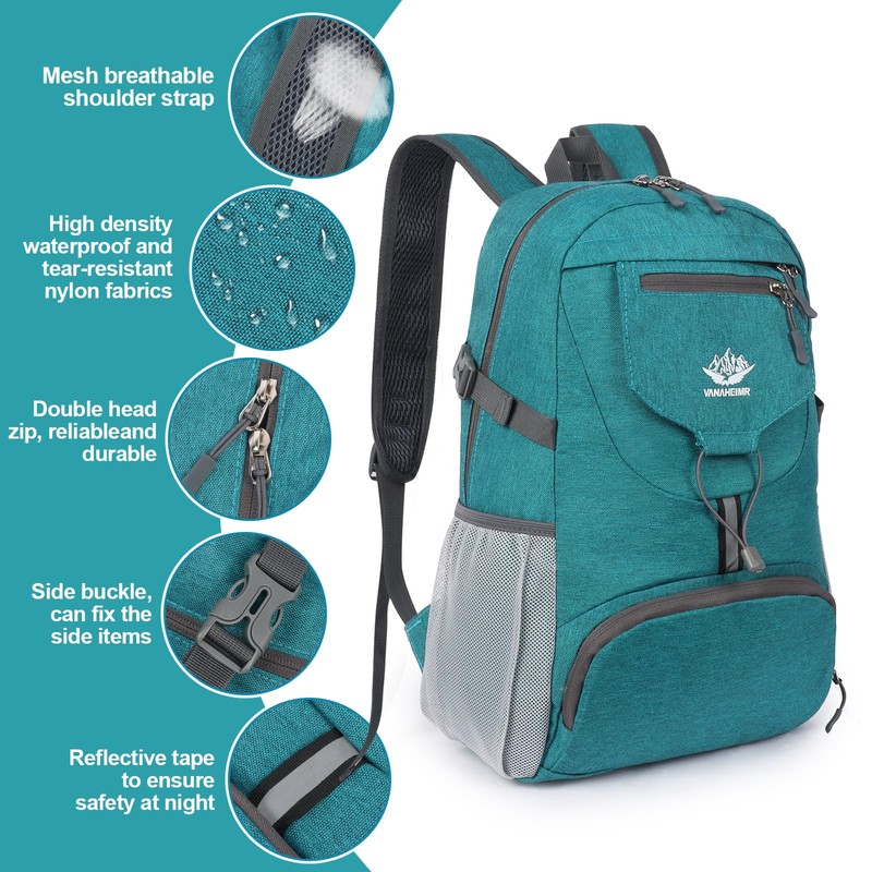 Minicoco Lightweight Hiking Backpack Foldable Backpack Ultra Light Unisex Daypack