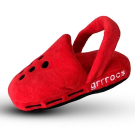 Chomp Haus Grrrocs – Luxurious Plush Dog Toy with Squeaker, Premium Fabric, Embroidered Details, Designer-Inspired Chew Toy, Fun Gift for Small to Medium Dogs & Dog Lovers