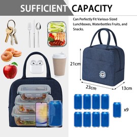 MonoFresh Kühltasche Klein, Mini Lunchtasche Damen Herren, 6L Lunchbag Thermotasche, Wasserdicht Faltbar Lunch Tasche, Isolierte für Arbeit, Schule, Reisen, Picknick, MF-000001-BWD