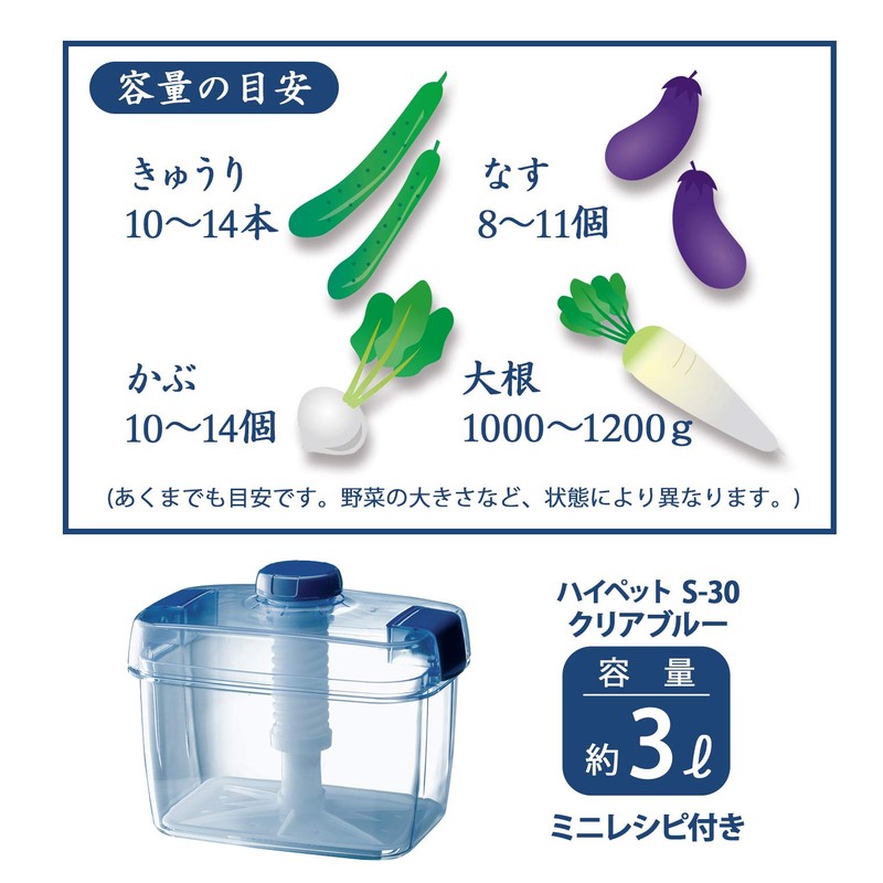 Squirrel S-30 Instant Pickle Container, Square Shape, Clear Blue, 0.1