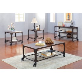 Furniture of America Kastas Industrial Coffee Table, Black