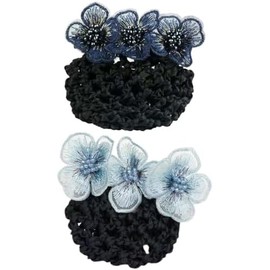 Anneome 2 Redecillas para Cabello para Mujeres Pinza, Accesorio Elegante y Ligero de Tela para Cubrir Moños, para Obsequio