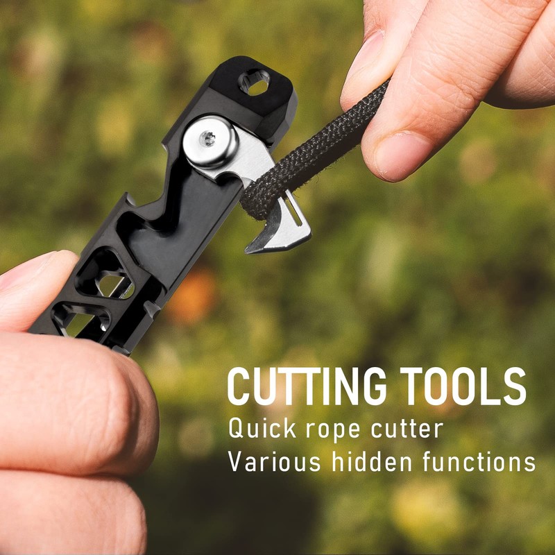 TISUR Titanium EDC Pry Bar, Keychain Pry Bar Multitool With