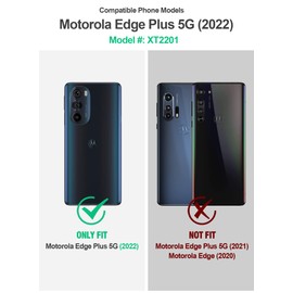 Poetic Revolution Case for Moto Edge Plus 5G 6.7" (2022) / Edge+ 5G UW (2022), Model # XT2201, Full-Body Rugged Shockproof Protective Cover with Kickstand and Built-in-Screen Protector, Black