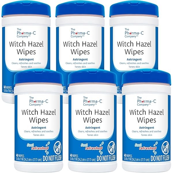 Pharma-C Witch Hazel Wipes [6 canisters] - Daily Toner &
