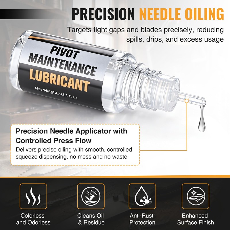 Knife Oil, 15ml Precision Drop Dispenser Bottle for Knife Pivot