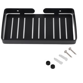 Bathroom Shelf Storage Wall Mount Stainless Steel Holder Drain Shelf Combo Organiser Basket for Bathroom Kitchen Shampoo Soap (Black)