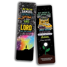 NewEights Spiritual Growth Bookmarks (12-Pack) - VBS Sunday School Easter Baptism Thanksgiving Christmas Rewards Encouragement Gift - Christian Stocking Stuffers