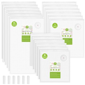 URPOWER Vacuum Sealer Bags for Food: 50 PCS with 6 Clips - 12x19”(XL, 10PCS) 12x13”(L, 20PCS) 10x11”(M, 20 PCS) Reusable Vacuum Seal Bags Food Storage Vacuum Bags for Sous Vide Freezer Microwave