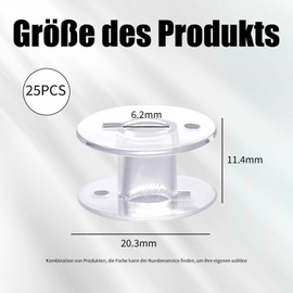 Pack of 25 Sewing Machine Bobbins with Bobbin Box Bobbins, Colourful Transparent Plastic Bobbins, Sewing Machine, for GäNgige/Spool Sewing Machine Thread Rolls, Bobbin Holder, Bobbin Huggers (Pack of